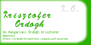 krisztofer ordogh business card