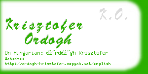 krisztofer ordogh business card